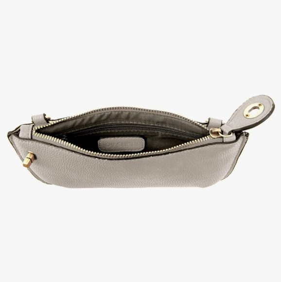 Joy Susan- Pebbled Vegan Leather Crossbody/Wristlet/Clutch (Gray) - Picture 2 of 4